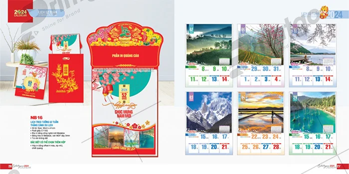 Bộ sưu tập lịch tết Tao Đàn 2024, nét đẹp tinh tế và nghệ thuật