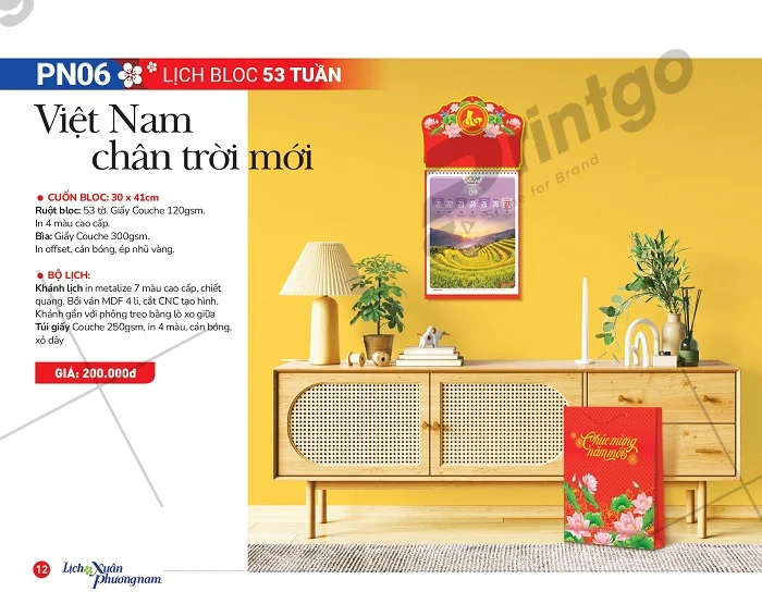 Bộ lịch là hình ảnh về đất nước Việt Nam tươi đẹp