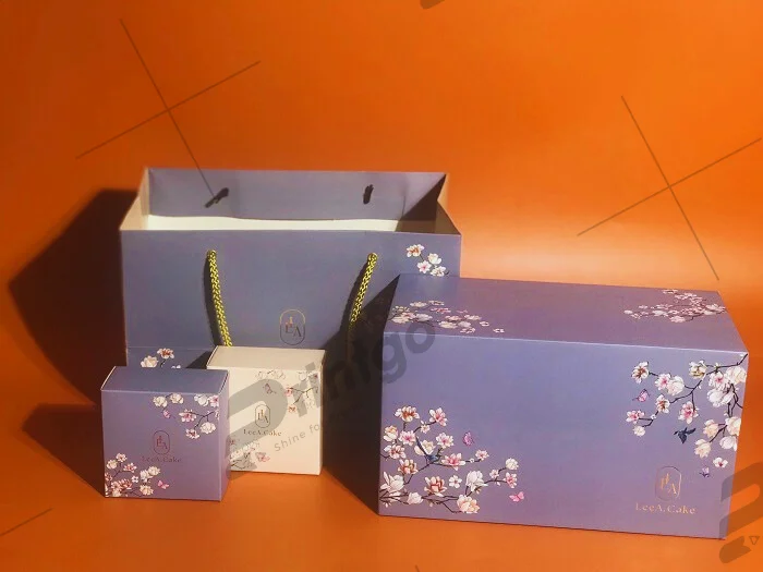 Bộ sản hộp hộp bánh bao gồm hộp con, hộp lớn và túi đựng