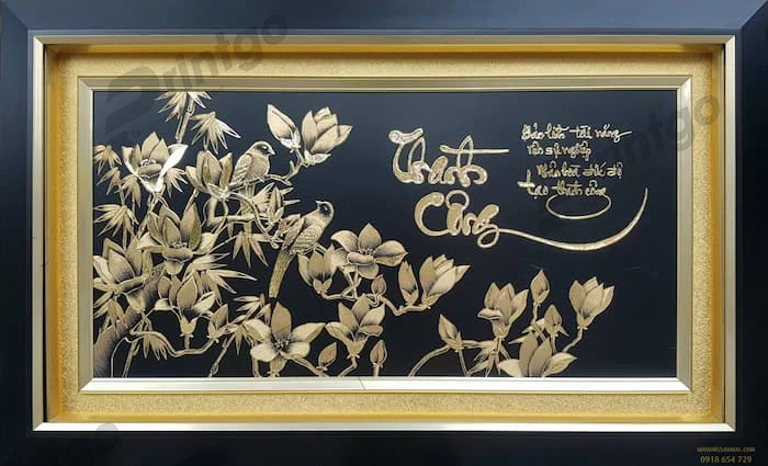 Quà tặng doanh nghiệp cao cấp - tranh mạ vàng phong thủy