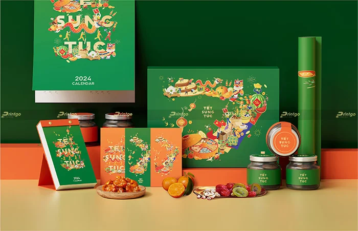 Sức sống "xanh" lan tỏa xuyên suốt bộ sưu tập hộp quà tết Sung túc