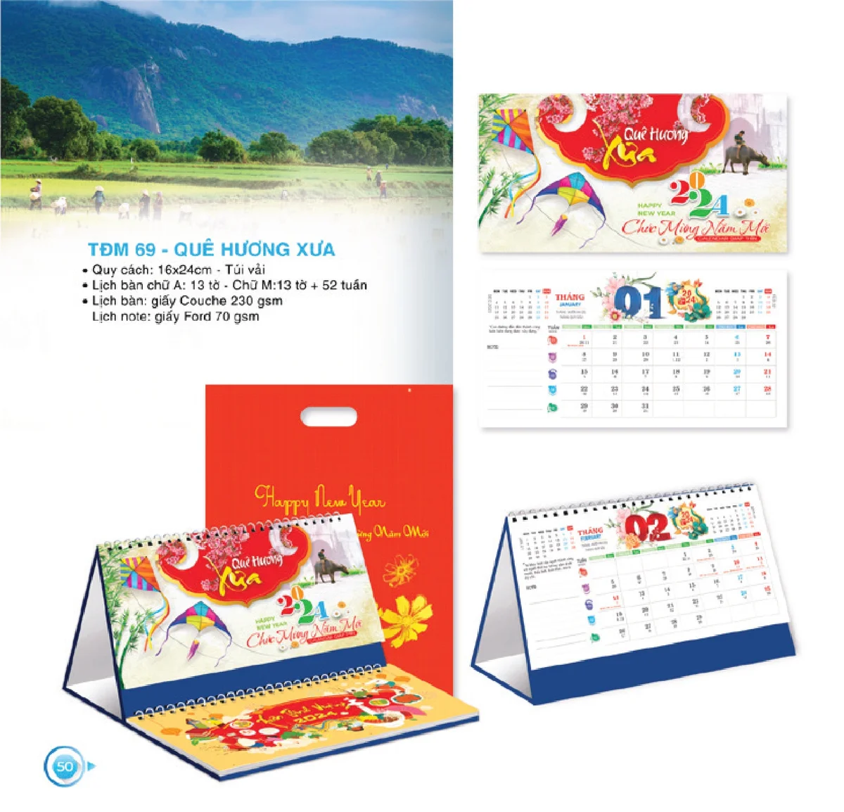 Lịch để bàn chữ M