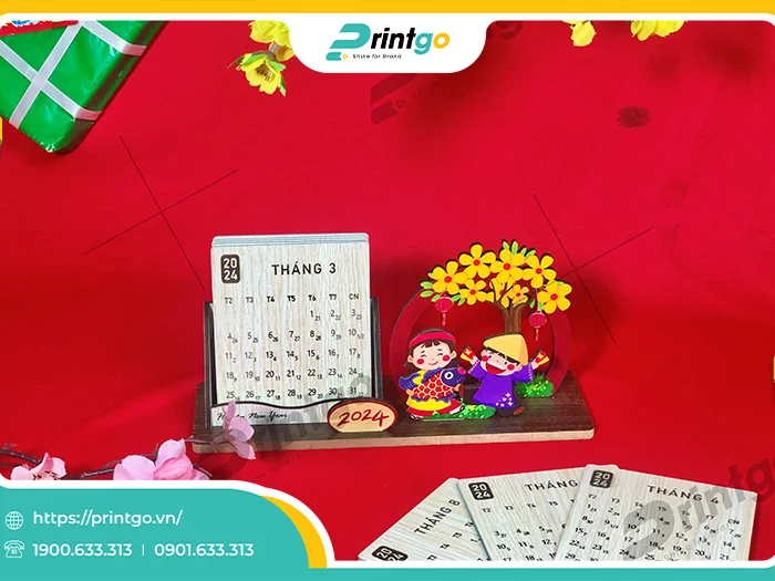 Bảng báo giá lịch gỗ 2024 của Printgo mới nhất hiện nay