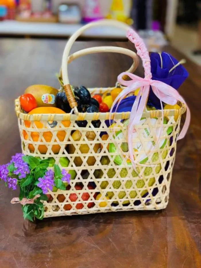 Tổng hợp mẫu giỏ mây đựng quà tết đẹp, độc đáo