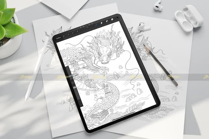 Bản thảo sketch hộp Ngự Long Quốc
