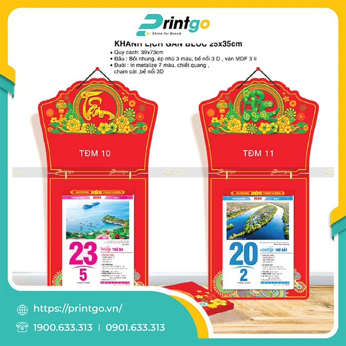 Tổng hợp 15 mẫu khánh lịch bloc tết 2024 đẹp, giá tốt nhất thị trường