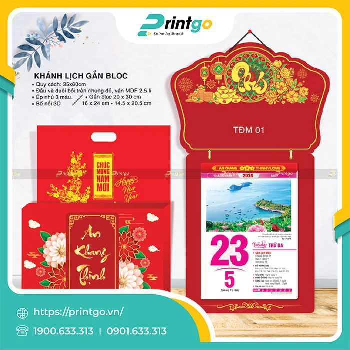 Tổng hợp 15 mẫu khánh lịch bloc tết 2025 đẹp, giá tốt nhất thị trường
