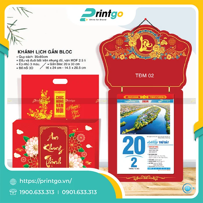Tổng hợp 15 mẫu khánh lịch bloc tết 2024 đẹp, giá tốt nhất thị trường