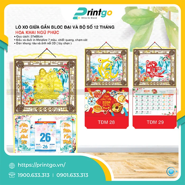 Tổng hợp 15 mẫu khánh lịch bloc tết 2024 đẹp, giá tốt nhất thị trường