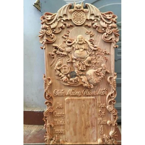 3. Khung lịch gỗ treo tường Phật Di Lặc