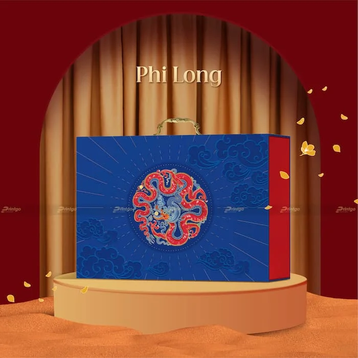 Hộp quà tết Phi Long xanh
