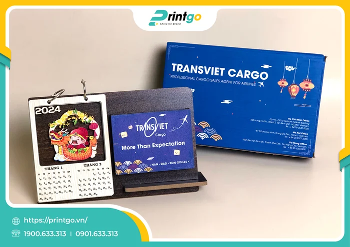 Bộ lịch gỗ để bàn TransViet Cargo