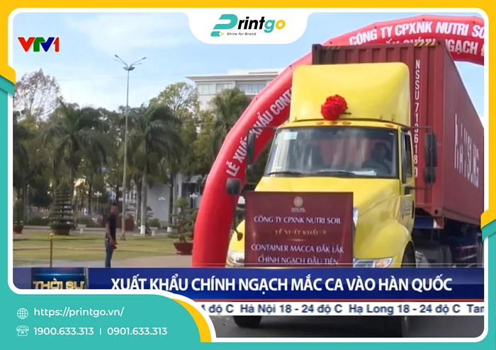 Kênh VTV1 đưa tin về lễ xuất khẩu của công ty Nutri Soil