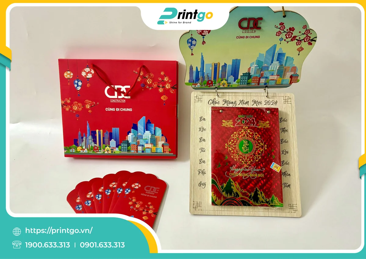 Lịch tết được thiết kế sang trọng, cao cấp