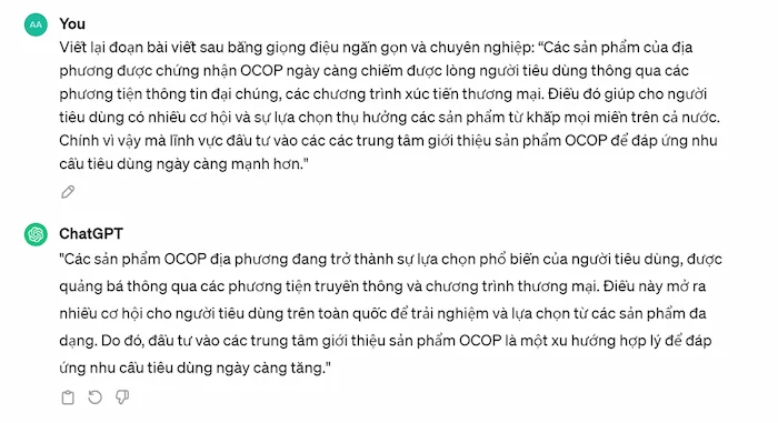 Ví dụ về cải thiện nội dung
