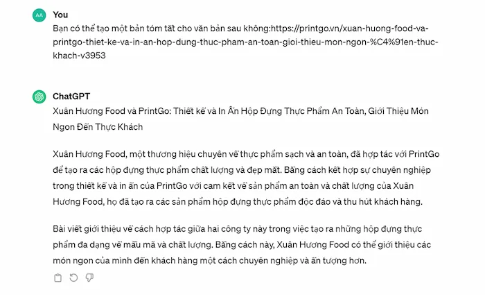 Ví dụ về rút gọn nội dung