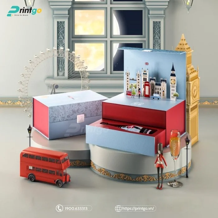 Hộp giấy đựng rượu cao cấp Popup 3D