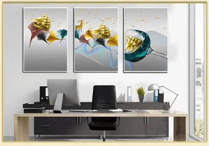 Tranh trừu tượng con thuyền thành công