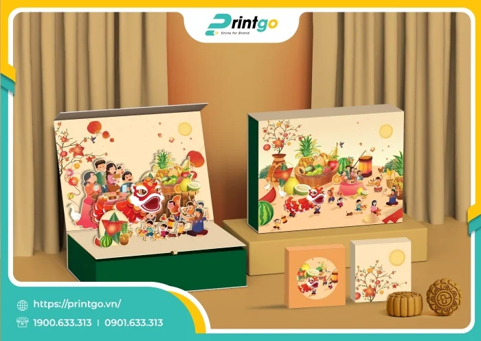 Hộp bánh trung thu Popup 3D Thu Ca