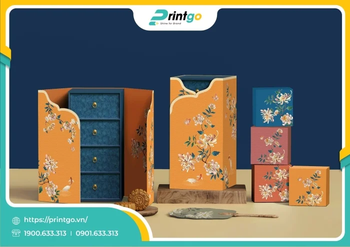 Hộp trung thu 4 bánh cao cấp Họa Linh Phương Hoa