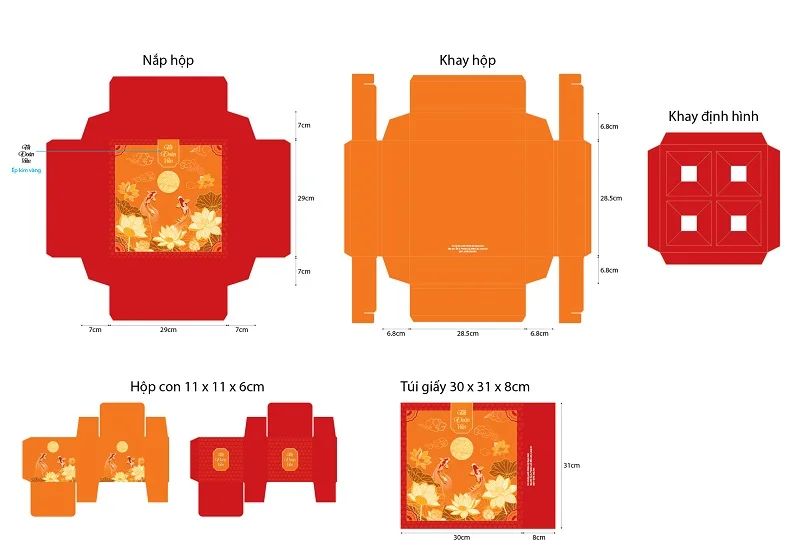 Download Free File Vector hộp bánh trung thu mới nhất hiện nay