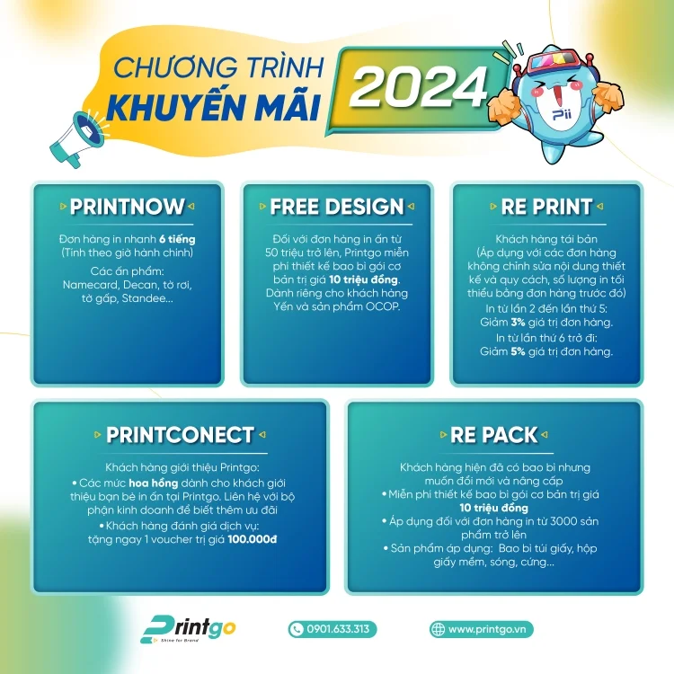 Chương trình khuyến mãi đặc biệt kỷ niệm 5 năm thành lập công ty Printgo