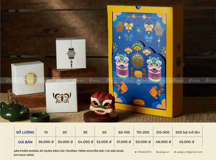 Printgo cập nhật mẫu hộp bánh trung thu bán sẵn 2024 mới nhất