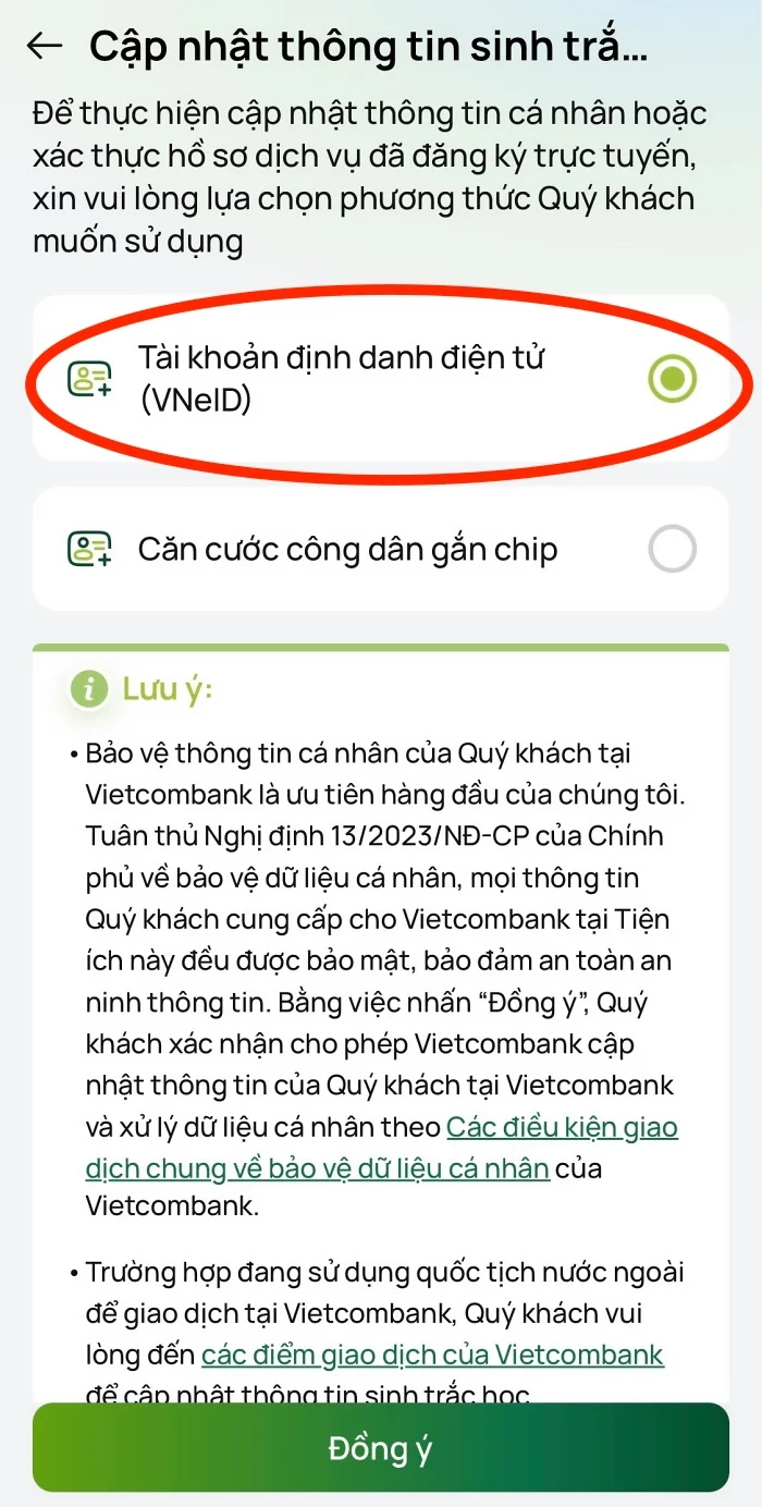 Hướng dẫn cài đặt xác thực sinh trắc học trên ứng dụng ngân hàng Vietcombank