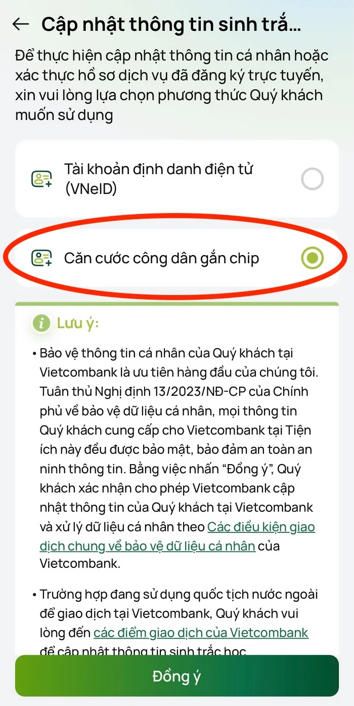 Hướng dẫn cài đặt xác thực sinh trắc học trên ứng dụng ngân hàng Vietcombank