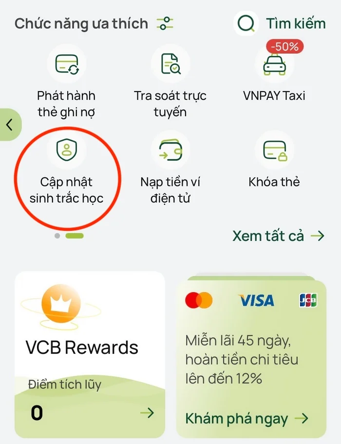 Hướng dẫn cài đặt xác thực sinh trắc học trên ứng dụng ngân hàng Vietcombank