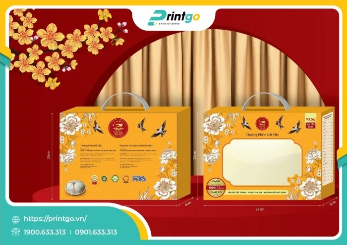 Hộp carton sóng quai xách đựng yến chưng