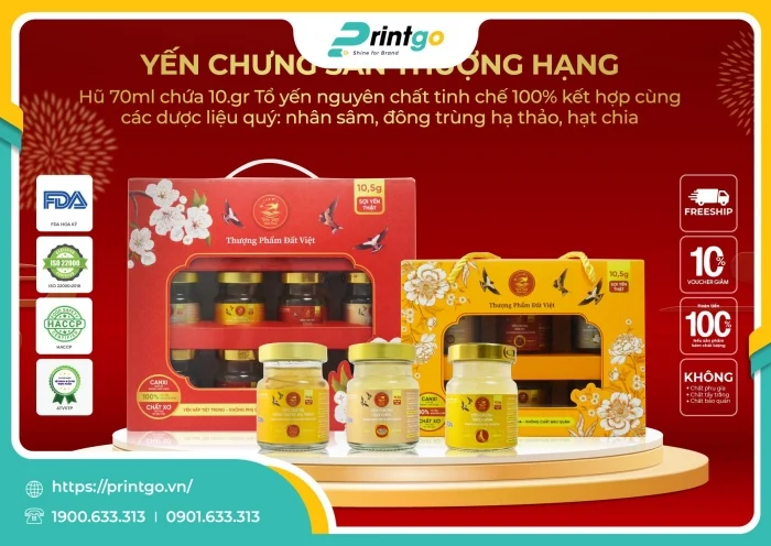 Hộp mềm có bóng kính quai xách đựng yến chưng