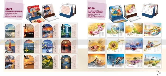 Lịch để bàn lò xo 13 tờ của nhà Bông sen 2025