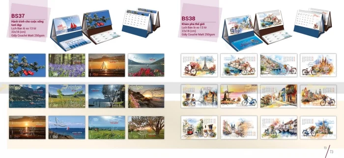 Lịch để bàn lò xo 13 tờ của nhà Bông sen 2025