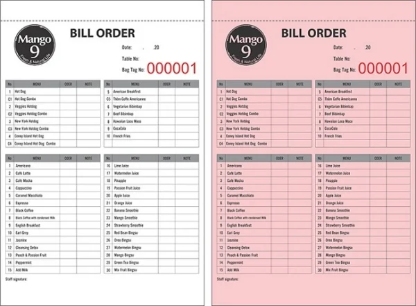 Tại sao cần thiết kế mẫu order, bill nhà hàng