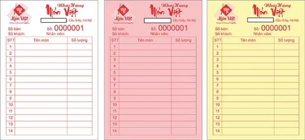 Tổng hợp các mẫu order, bill nhà hàng sử dụng nhiều nhất hiện nay