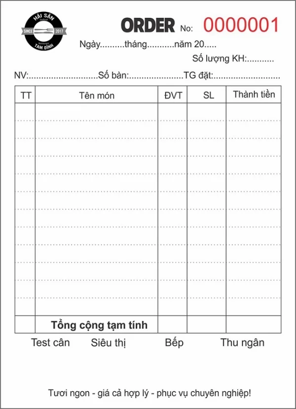 Tại sao cần thiết kế mẫu order, bill nhà hàng