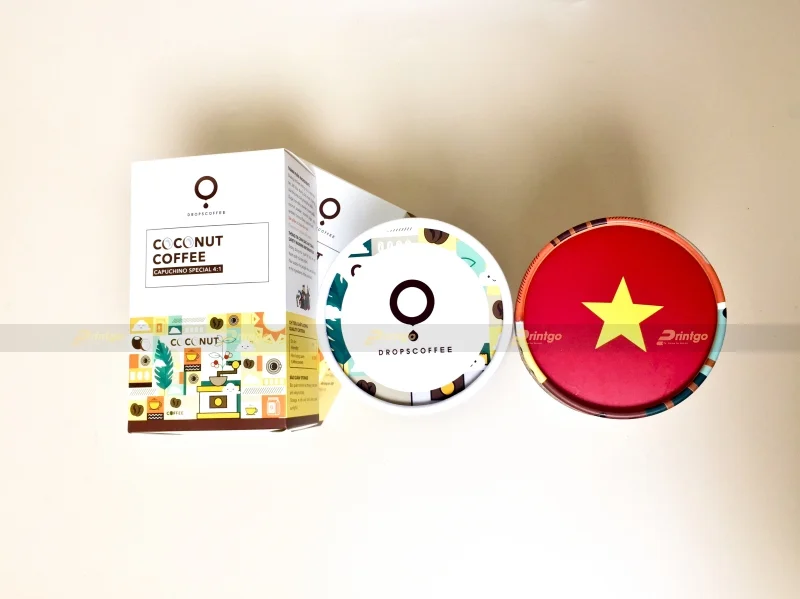 Printgo thiết kế và in bộ hộp đựng cà phê của Drops Coffee mang phong cách trẻ trung, năng động