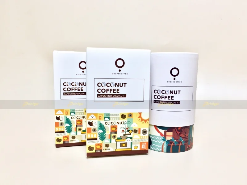 Printgo thiết kế và in bộ hộp đựng cà phê của Drops Coffee mang phong cách trẻ trung, năng động