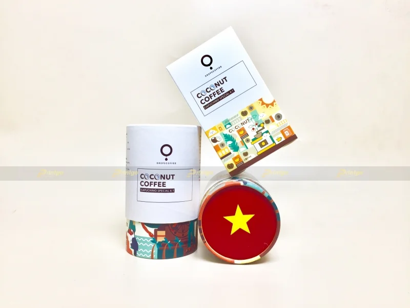 Printgo thiết kế và in bộ hộp đựng cà phê của Drops Coffee mang phong cách trẻ trung, năng động