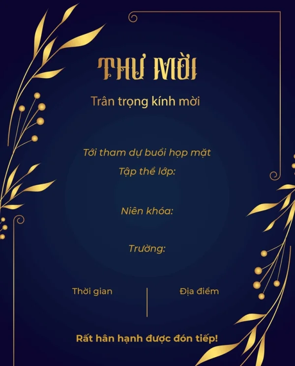 Tham khảo ngay những mẫu thiệp mời họp lớp đẹp, độc đáo, chất lượng