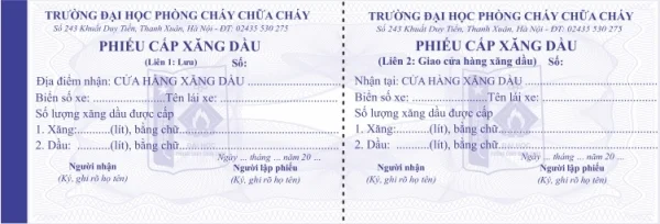 TOP 10 mẫu phiếu cấp xăng dầu được sử dụng phổ biến hiện nay