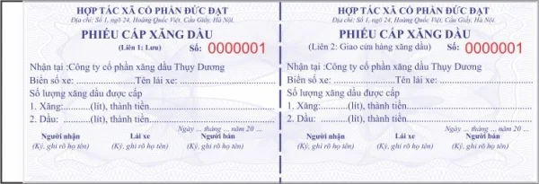 TOP 10 mẫu phiếu cấp xăng dầu được sử dụng phổ biến hiện nay
