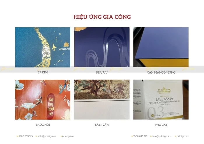 Các hiệu ứng gia công thường sử dụng