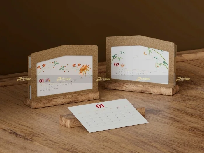 Lịch để bàn đế gỗ và lịch để bàn đế mica - Nên chọn loại nào cho món quà doanh nghiệp?