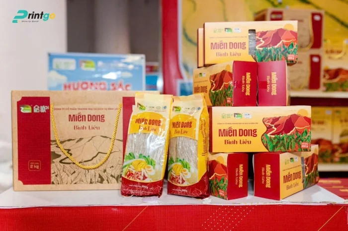 Dự án thiết kế bộ bao bì dự thi chứng nhận OCOP Miến dong Bình Liêu