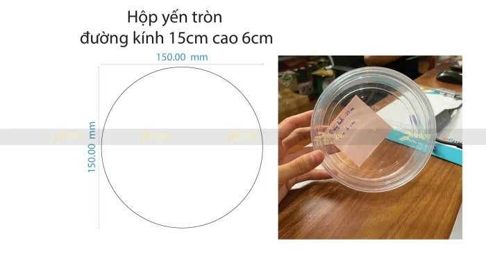 Khuôn hộp yến tròn đường kính 15cm - 6cm