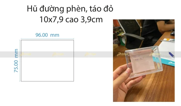 Khuôn hũ đường phèn, táo đỏ hình chữ nhật cao dài 10cm - rộng 7,9cm - cao 3,9cm