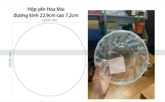 Khuôn yến Hoa Mai đường kính 22.9cm - cao 7.2cm
