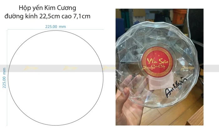 Khuôn yến Kim Cương đường kính 22.5 cm - cao 7.1cm
